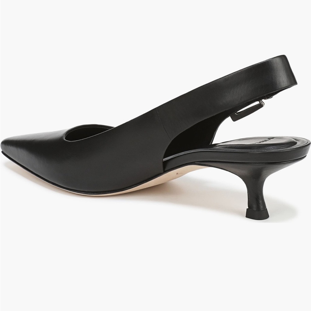 Vince Black Shasta Kitten Heel Slingback Heels - Picture 2 of 10